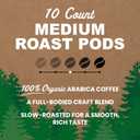 Vermont Coffee Company, Organic Medium Roast, Single-Serve Organic Compostable Coffee Pods, 10CT, Compatible with Most Kcups Brewing Systems, Made in the USA (EXP 04/27/27)
