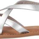 Amazon Essentials womens Casual Strappy Sandal (10, Silver)