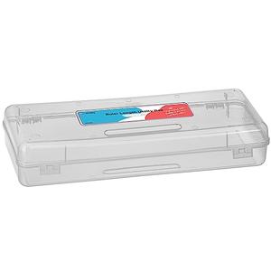Enday Pencil Box Grey, Storage Organizer Utility Box, Multipurpose Long Ruler Length School Office Supplies Plastic Pencil Case for Kids & Adults