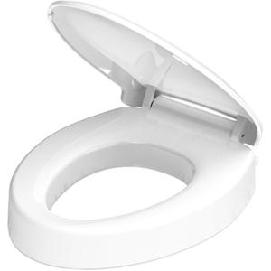 Ansffer 2.91'' Raised Toilet Seat Elongated for Elderly, Soft Close & Quick-Release, Safe Anti-Slip Rubber Pad, PP Material Easy Clean, Oblong 18.5Inch Compatible Size