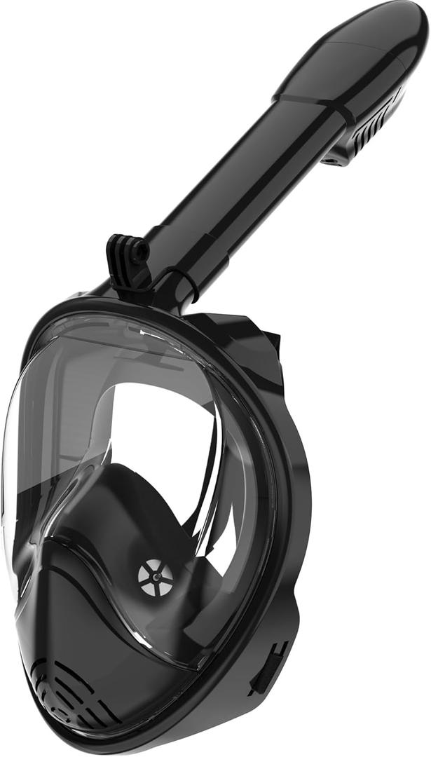 Full Face Snorkel Mask, Snorkeling Gear with Detachable Camera Mount,Panoramic 180 View, Anti-Fog Anti-Leak Snorkling Set for Man and Women