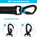 Long Dog Leash 40 FT: Heavy Duty Rope Leashes for Dogs Training with Swivel Lockable Hook Reflective Threads Bungee and Padded Handle - Dog Lead for Large Small Medium Dogs Outside Walking Hiking Blue (40ft*1/3'')