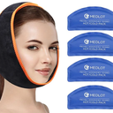 MedLot Face Ice Pack Wrap for TMJ, Wisdom Teeth, with 4 Reusable Hot Cold Therapy Gel Packs, Pain Relief for Head, Oral and Facial Surgery, Dental Implants, Blue