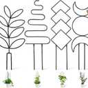 Larger 23inch Plant Trellis for Climbing Plants Indoor, Trellis for Potted Plants with Ties, Metal Climbing Plant Support for Houseplant Flower Pothos, 4 Different Panels, Black