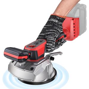 Ecarke Cordless Tile Vibration Leveling Machine Compatible with Milwaukee 18V Battery,Portable Oscillating Tool 18V with 8 Adjustable Speed,Suction Cup,Digital Display,for Floor,Tile,Wall (Tool Only) (Red)
