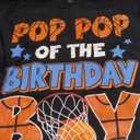 Basketball Pop Pop Of The Birthday Boy Family Matching T-Shirt, Black, Large