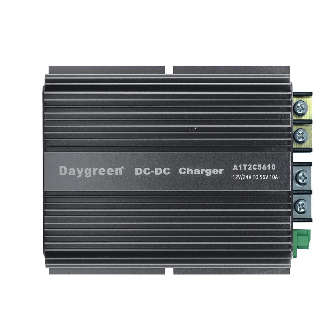 DC-DC 48V Battery Charger 12V 24V Step up to 56V 10A 560W Charge 48V Lithium Battery Packs Converter Compatible LiFePO4, Lead-Acid, AGM, Gel, and Lithium with Acc Ignition