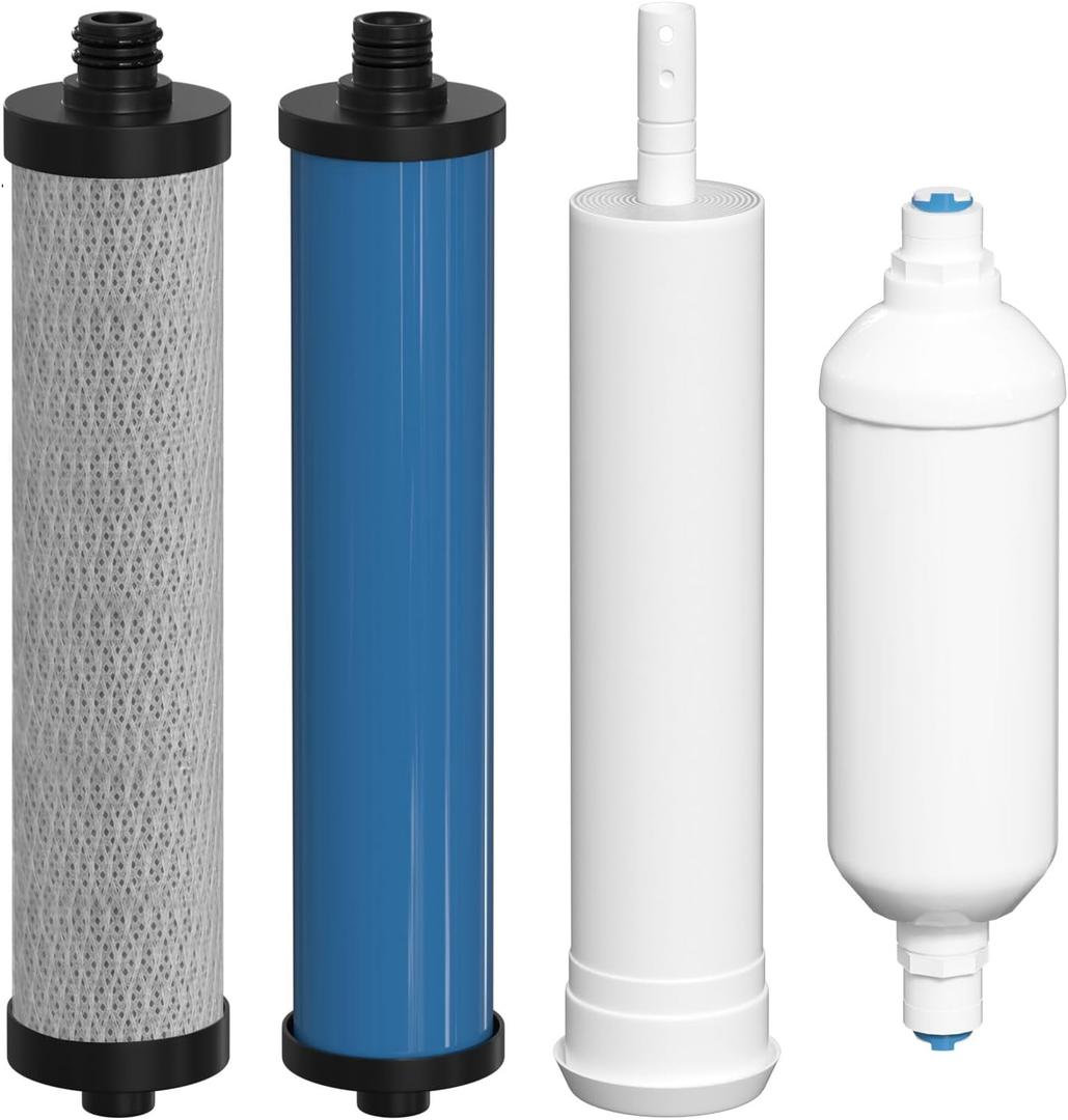 Water Replacement Filter Set with Membrane Compatible with Microline 435 Reverse Osmosis System, Fits TFC-25D, TFC-4, TFC-435 Systems