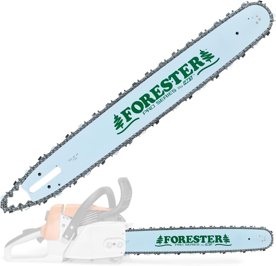 FORESTER 18" Replacement Chainsaw Bar & Chain Combo - 18in Length, .325 Pitch, .050 Gauge, K095 Mount, 72 Drive Link  Replacement Chain Saw Parts Kit For OEM Husqvarna, Jonsered, McCulloch