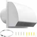 10 Inch Steel Hooded Wall Vent Cover with Screen & Backdraft Damper, White