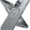 TORRAS Magnetic Shockproof Compatible with iPhone 15 Pro Case, [Military-Grade Drop Tested] [Compatible with MagSafe] Translucent Slim Protective, PC & TPU, Anti-Fingerprint Guardian Mag 2023, Grey