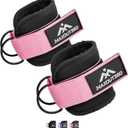 2 x Gym Ankle Straps for Cable Machines, Thick Padded Ankle Cuff Cable Attachment for Booty Workouts, Kickbacks, Hip Abductors, Lower Body Exercises