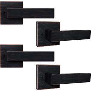 4 Pack Dummy Door Handles Oil Rubbed Bronze,Dummy Door Knob Interior,Half-DummyDoor Lever