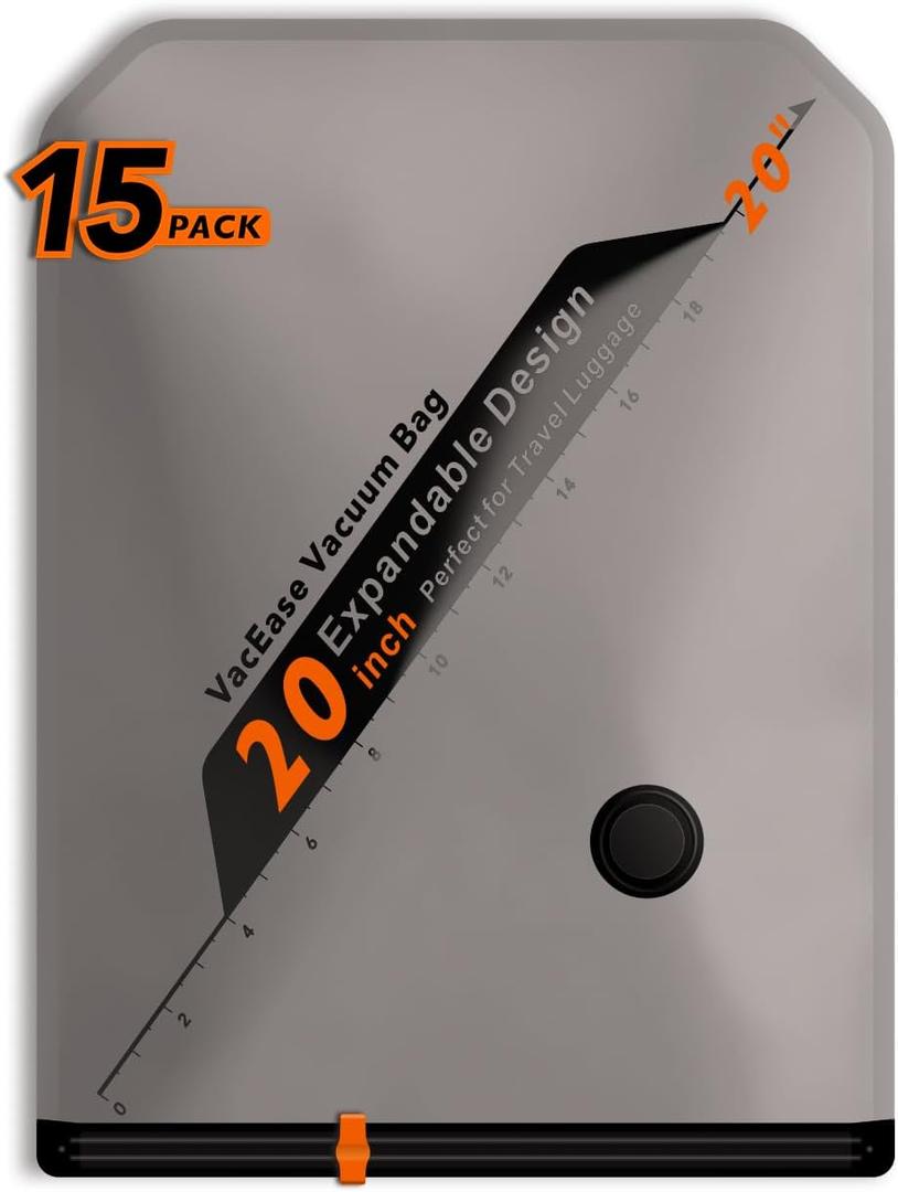 15 Pack 20" Vacuum Bags for Storage - No Pump, Compact & Airtight