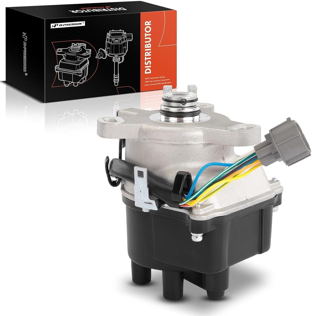 A-Premium Ignition Distributor Compatible with Honda CR-V CRV 1997-1998 L4 2.0L, Black Cap and Rotor Kit