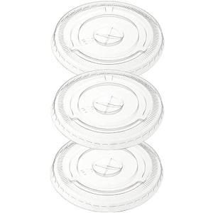 Clear PET Flat Straw Slot Lid, 107mm Diameter, (Case of 500 Count) Clear PET Flat Straw Slot Lid, 107mm Diameter, (Case of 500 Count)