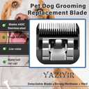 3 Pack 5FC Detachable Dog Grooming Steel Blades,Compatible with Andis,Oster A5,Wahl KM-10 Series,Cut Length 1/4" 6.3MM Black
