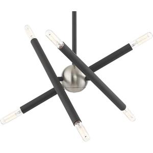 Livex Lighting 6 Light Scandinavian Gray Mini Chandelier (12.5"L x 12.5"W x 44.5"H)