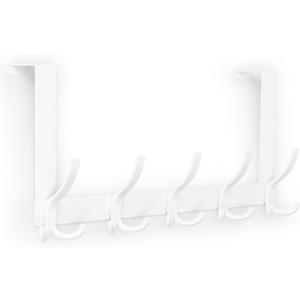 Door Hanger Hook, Over The Door Hooks for Hanging, Over The Door Towel Racks for Bathroom (1Pack, White, Fit 1-3/4" Doors)