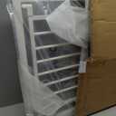 Babelio 36" Tall Baby Gate, PressGuard P7, 29-55" Auto Close Pressure Mounted Dog Gate for Doorways & Hallway, Basics Easy Walk Thru Pet Gate, Extra Wide Metal Child Gate, White
