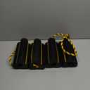 ROBLOCK 2 Pairs Wheel Chocks Heavy-Duty Rubber Wheel Block Non-Slip Base with Nylon Rope Yellow Reflective Tape - 4 Pack Wheel Stopper for Travel Trailers, Car, Camper, Truck, Black