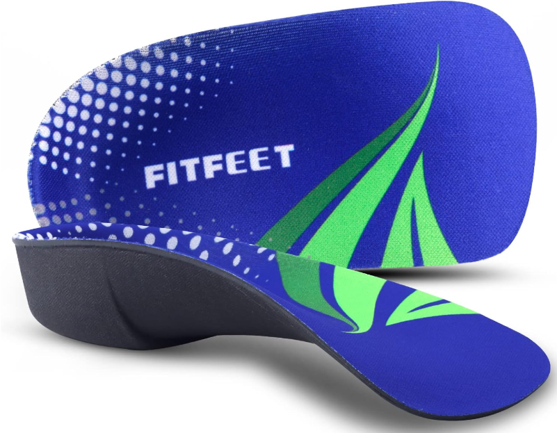 FitFeet Arch Support Inserts Women Men, 3/4 Orthotics Shoe Insoles for Plantar Fasciitis, Flat Feet, OverPronation, Relief Heel Spur Pain, high Arch, Heel Cushion Increase Insoles, L