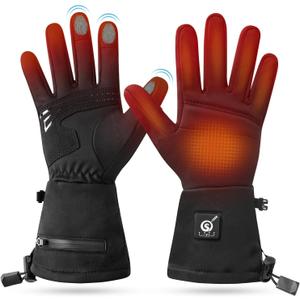Upgraded Heated Glove Liners for Men Women, Rechargeable Electric Battery Heated Gloves Windproof Winter Glove Liners Thin Gloves Hand Warmer for Ski Snowboarding Hunting