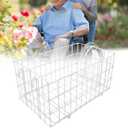 Folding Rear Wheelchair Basket, 40x26x20cm, Silver, Steel, 15 kg Capacity, Fits Universal Accessory Hitch, Easy Install/Detach, Foldable Design