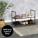 Americanflat 17x26.5 Shoe Organizer - 2 Tier Shoe Rack Storage Shelf with Sturdy Steel Frame - Ideal for Closets, Entryways, or Garages - Space-Saving Design and Easy to Assemble - Black