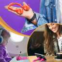 Stocking Stuffers for Teen Boys Girls Gifts Cell Phone Stand Upgrade Adjustable Rock on Lazy Phone Stand for Desk Cool Funny Gadget Gifts for Christmas Adult Men Women Wife 2Pack Hot Pink Orange Red