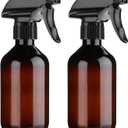 2 Pack Leakproof Spray Bottles 300ml - Adjustable Nozzle (Mist/Jet), Refillable PET Plastic for Hair, Cleaning, Plants, Travel | BPA-Free, No-Spill Design, Salon & Home Essentials (Brown)