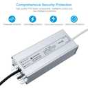 LightingWill LED Driver 100 Watts Waterproof IP67 Power Supply Transformer, 90-265V AC to 12V DC Low Voltage Output, Adapter with 3-Prong Plug 3.3 Feet Cable for Outdoor Use, Computer Project