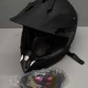 Adult Motocross Dirt Bike Helmet with Goggle, Gloves & Mask - DOT/FMVSS-218 Off-Road Motorcycle & ATV Helmet with Adjustable Sun Visor (Large, Matte Black-188)