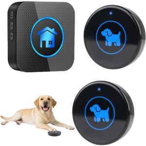 Dog Door Bell (2026 Enhanced Touch), Wireless Dog Doorbells for Potty Training  Dog Bells to Go Outside, 1000Feet Range, Waterproof Button, 55 Melodies & 5 Notification Modes(2 Buttons)