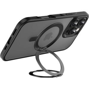 IMCHEN for iPhone 16 Pro Max Case - Heavy-Duty Protection, Enhanced 360 Swivel Ring Stand, Black