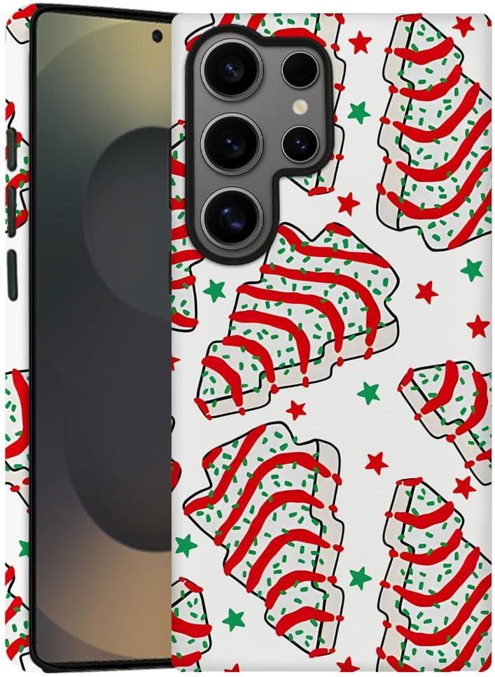 Case for Samsung Galaxy S25 Ultra,Merry Christmas Tree Red Phone Case Drop Resistant Frosted 2 in 1 Solid Dual-Layer Cover for Girl Women