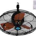 Tornado 20 Inch Outdoor Ceiling Mount Fan with Misting Kit  Quiet 3-Speed, 3300 CFM, IPX4 Water-Resistant, Remote Control, 5 Brass Nozzles, UL Listed