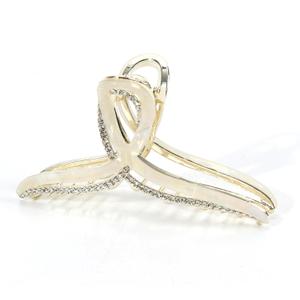 Large Metal Acetate Hair Claw Clips with Rhinestones, Gold Metal Hair Claw for Thick Hair, Strong Hold Non Slip Gold Hair Clips & Acetate Rhinestone for WomenMermaid White