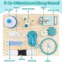 ATOYUS Montessori Busy Board Toys for Toddlers, Wooden Sensory Activity Toys for Kids, Learning Educational Travel Toy, Fine Motor Skills Christmas Birthday Gifts for Boys Girls