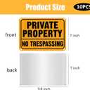 10 Pieces No Trespassing Signs Private Property Metal Reflective Aluminum Prohibition Signs for Property Security Outdoor Yard Home, 7 x 10 Inch (10)
