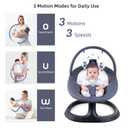 2-in-1 Baby Swing & Toddler Chair, Dual-Arm Support Rocking Seat up to 66 lbs, 3 Motion Modes, 8 Sounds, Touchscreen & Remote Control, Adjustable Recline, Dark Grey