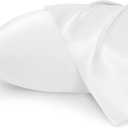 Bedsure Satin Pillowcases, Similar to Silk Pillow Cases Queen Size Set of 2, Pure White Pillow Case for Sleeping Women with Envelope Closure, Gifts for Women Men, 20x30 Inches