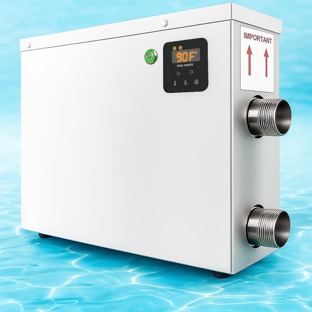 Electric Pool Heater for Inground & Above Ground Pools 11KW 220V, Hot Tub Heaters with Digital Touch Screen, SPA Water Thermostat Swimming Pool Warmer