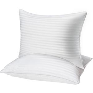 Pillows Queen Size Set of 2, Hotel Collection Bed Pillows for Sleeping, Gusseted Pillow for Back, Stomach or Side Sleepers(Bright White) (Queen (Pack of 2))