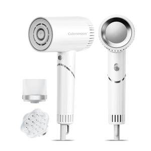 Hair Dryer, 100,000 RPM High-Speed Blow Dryers for Women & Men, Fast-Drying, 500 Million Negative Ions, Heat-Control, Low-Noise with Diffuser & Nozzle, Compact Foldable for Home Travel Use (Classic White)