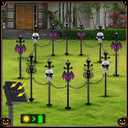 CroBlissful 13 Pcs Halloween Graveyard Fence Stake Solar Light, Multiple, 21 inches