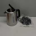 Amazon Basics Electric Stainless Steel Kettle for Tea and Coffee, BPA-Free, Fast Boiling, Auto Shut-Off, Boil-Dry Protection, 1.7 Liter, 1500W, Black and Silver (1.8 Quarts)