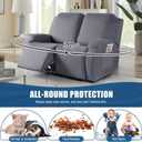 TAOCOCO Recliner Loveseat Covers Stretch Sofa Covers for 2 Seat Large Reclining Couch, 2 Pieces Reclining Loveseat Covers Soft Washable Furniture Protector with Pocket (2 Seater Oversized, Light Gray)