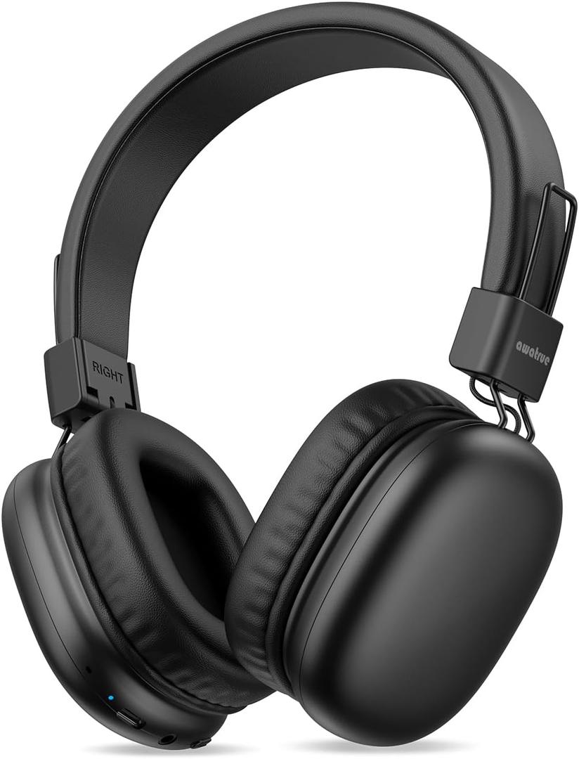 Kids Bluetooth Headphones, Wireless Headphones with HD ENC Microphone, 50 Hours Playtime, Safe Volume,Type C Fast Charging,Foldable Over Ear Headphone for Children/Teens/Smart Device (Black) (Black)