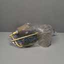 Floor Lamps for Living Room - Modern Standing Lamp with Rattan Shade, Gold Floor Lamp with LED Bulb, Farmhouse Tall Lamp for Bedroom Office, Gold